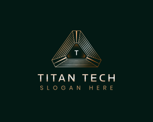 Tech Pyramid Triangle logo design