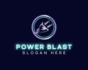 Power Electricity Plug logo design