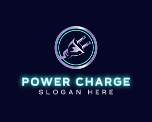 Power Electricity Plug logo design