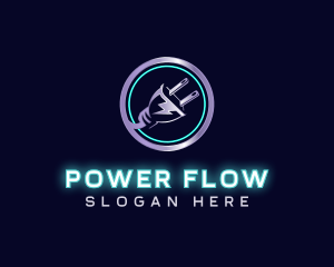 Power Electricity Plug logo design