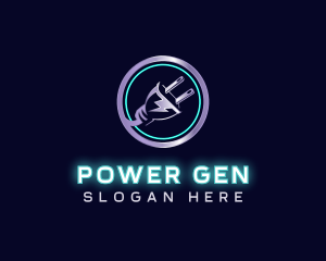 Power Electricity Plug logo design