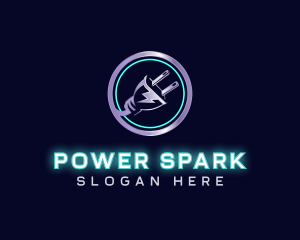 Power Electricity Plug logo design