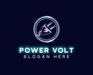 Power Electricity Plug logo design