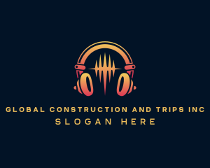 Sound - DJ Music Headphone logo design