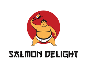 Salmon - Sumo Sushi Restaurant logo design