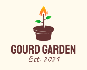 Candle Plant Pot logo design