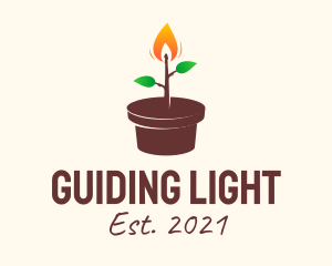 Candle Plant Pot logo design