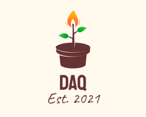Light - Candle Plant Pot logo design