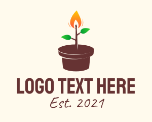 Pot - Candle Plant Pot logo design