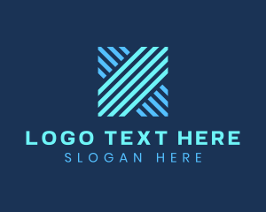 Website - Blue Geometric Letter X logo design