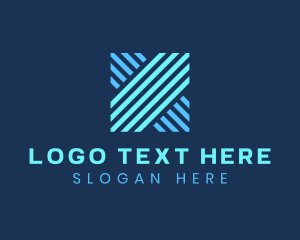 Blue Geometric Letter X Logo