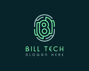 Digital Tech Letter B logo design