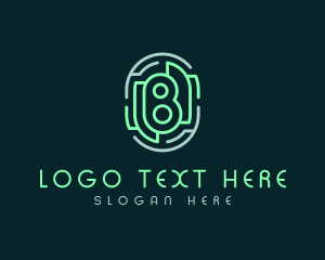 Round - Digital Tech Letter B logo design
