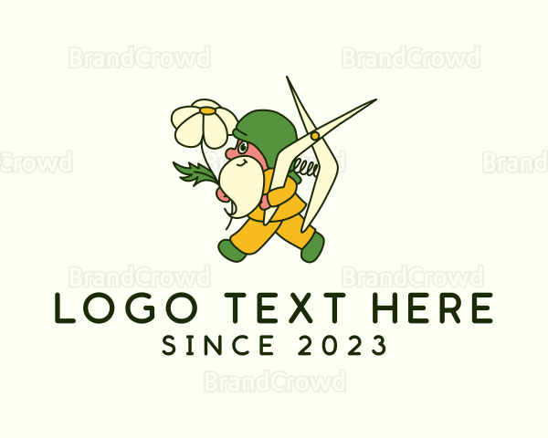 Gnome Flower Gardener Logo