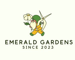 Gnome Flower Gardener logo design