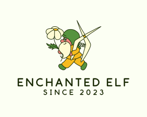 Elf - Gnome Flower Gardener logo design