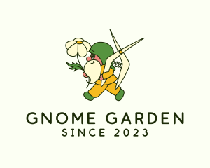 Gnome - Gnome Flower Gardener logo design
