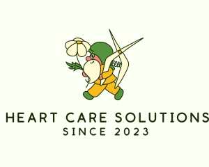 Gnome Flower Gardener logo design