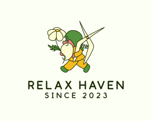 Bouquet - Gnome Flower Gardener logo design