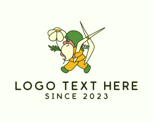 Lawn Care - Gnome Flower Gardener logo design