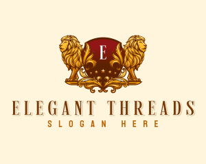 Elegant Lion Shield logo design