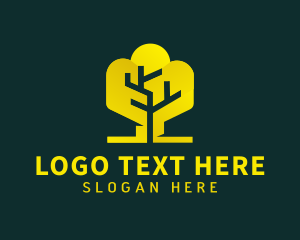 Forest - Yellow Tree Nature logo design