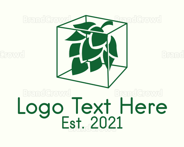 Green Cube Hop Plant Logo