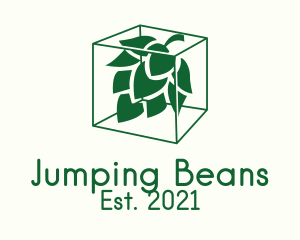 Green Cube Hop Plant  logo design