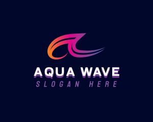 Creative Agency Wave Letter A logo design