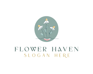 Daisy Garden Flower logo design