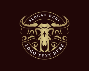 Bison Bull Skull Logo