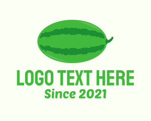 Green - Green Watermelon Fruit logo design