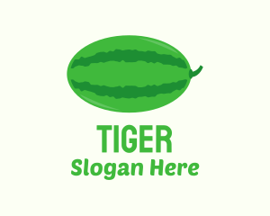 Green Watermelon Fruit Logo