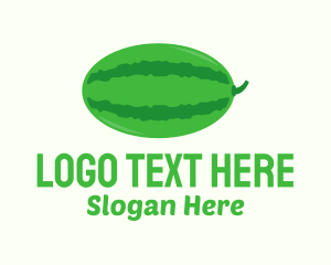 Green Watermelon Fruit Logo