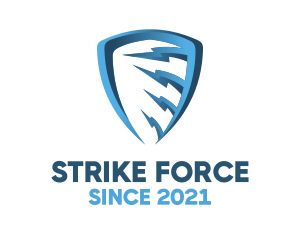 Strike - Blue Thunder Shield logo design