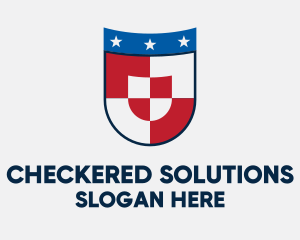 Checkered - Checkered Star Shield logo design