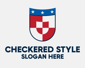 Checkered - Checkered Star Shield logo design