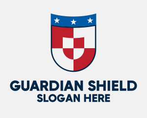 Shield - Checkered Star Shield logo design