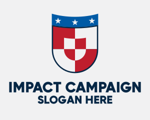 Campaign - Checkered Star Shield logo design