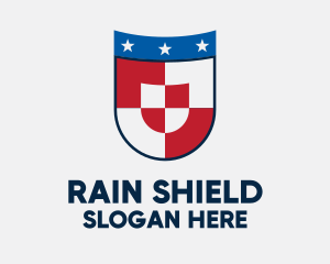 Checkered Star Shield logo design