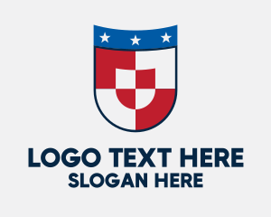 Patriot - Checkered Star Shield logo design