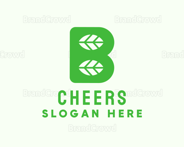 Green Leaf Letter B Logo