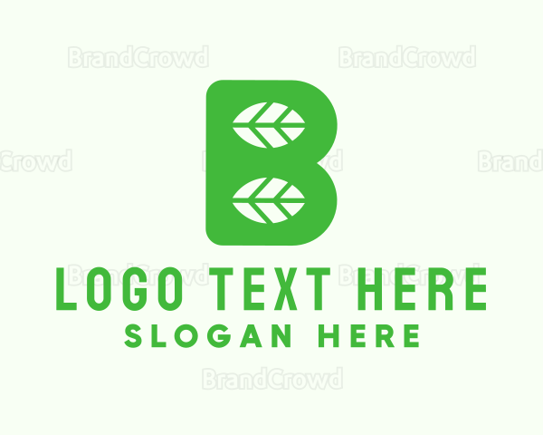 Green Leaf Letter B Logo