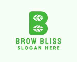 Green Leaf Letter B logo design