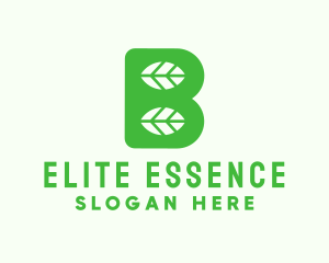 Environmental - Green Leaf Letter B logo design
