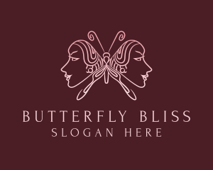 Butterfly - Beauty Face Butterfly logo design
