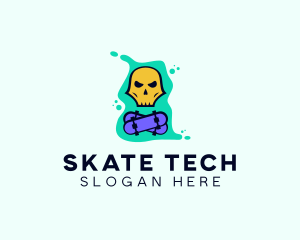 Skate Graffiti Skull logo design