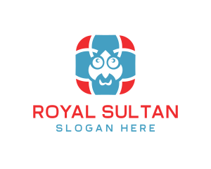Sultan - Cartoon Man Head logo design