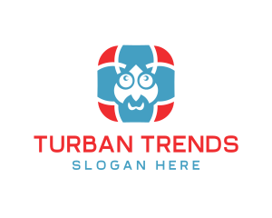 Turban - Cartoon Man Head logo design