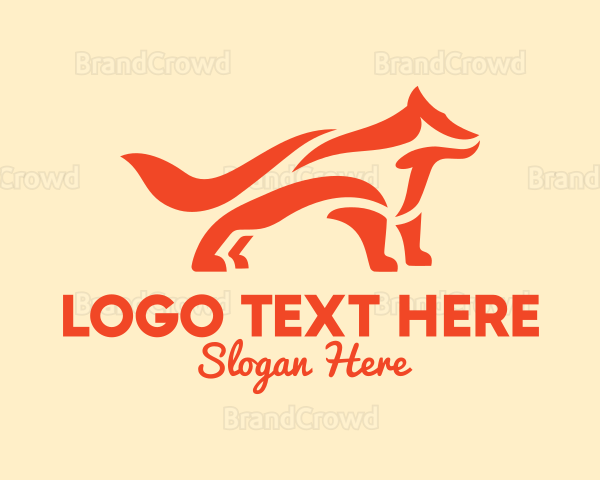 Orange Abstract Fox Logo